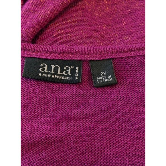 Plus Size Thin Knit Sweater Womens 2X Purple Metallic Sparkle Glitter Cap Sleeve - Picture 3 of 4